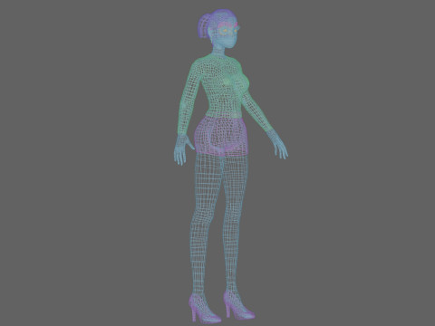 Young cute girl V21284 3D-Modell