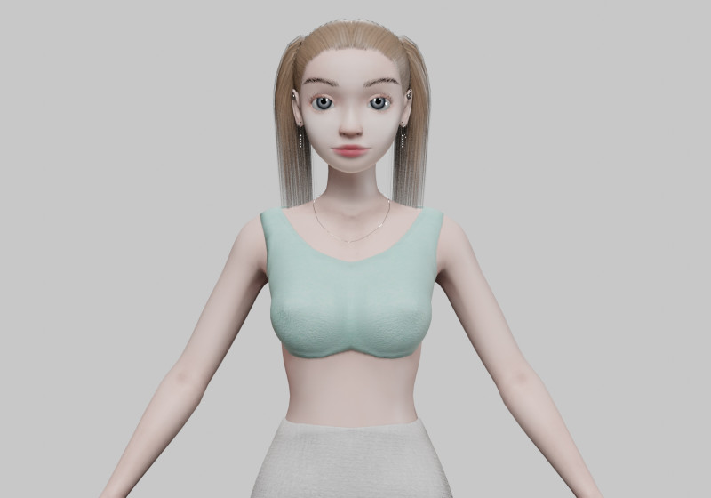 Young pretty girl V20851 Model 3D .c4d .max .obj .3ds .fbx .stl .blend 
