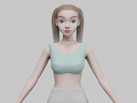 年轻漂亮的女孩V20851 3D 模型