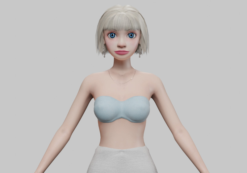 Young standard girl V28895 3D मॉडल .c4d .max .obj .3ds .fbx .stl .blend 