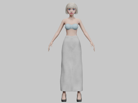 Young standard girl V28895 3D मॉडल