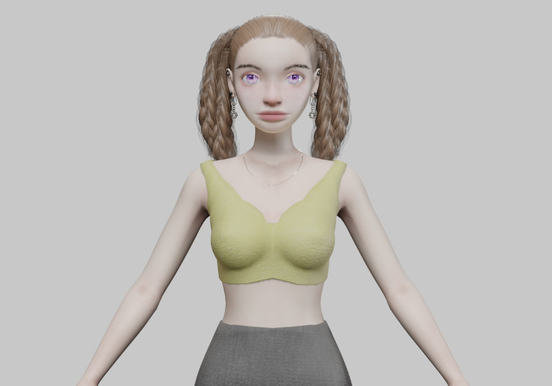 Young sweet girl V35190 Modelo 3D .c4d .max .obj .3ds .fbx .stl .blend 