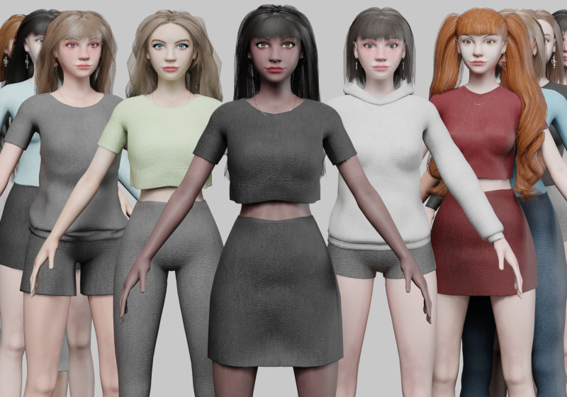 10 Women Collection Modelo 3D .c4d .max .obj .3ds .fbx .stl .blend 