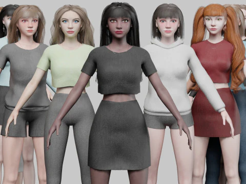 10 женских коллекций 3D Модель