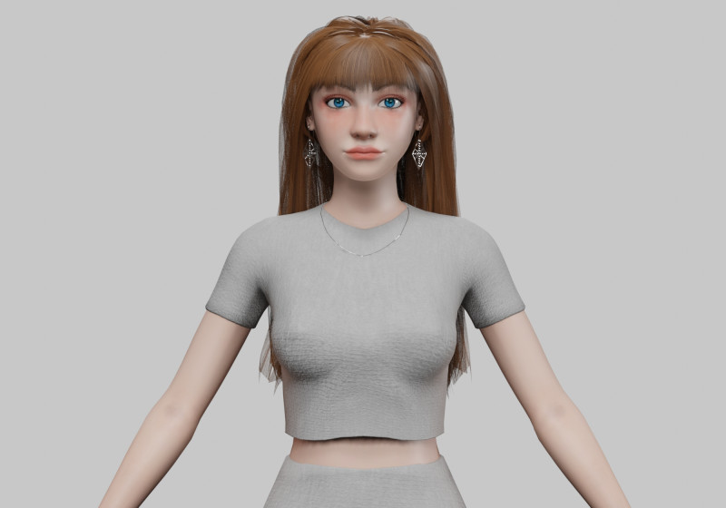Basic cute woman V32658 Modello 3D .c4d .max .obj .3ds .fbx .stl .blend 