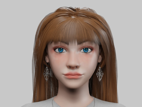 Basic cute woman V32658 Modello 3D