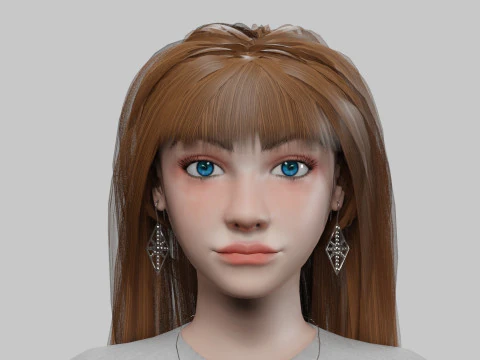 Basic cute woman V32658 3D Model