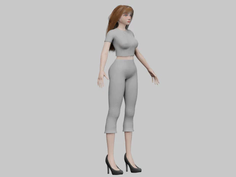 Basic cute woman V32658 3D Model