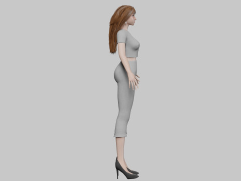 Basic cute woman V32658 Modello 3D