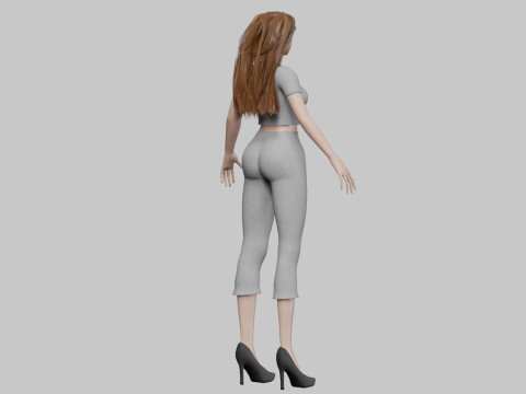 Basic cute woman V32658 Modello 3D