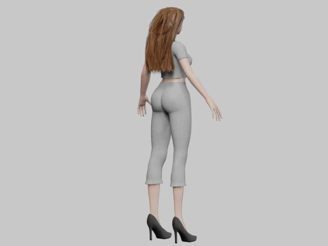 Basic cute woman V32658 3D Model