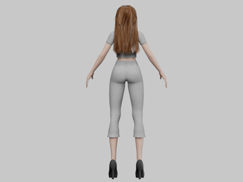 Basic cute woman V32658 Modello 3D