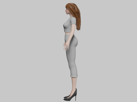 Basic cute woman V32658 Modello 3D