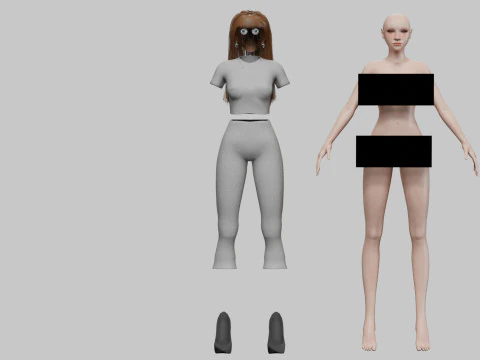 Basic cute woman V32658 3D Model