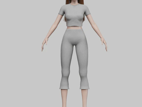 Basic cute woman V32658 3D Model