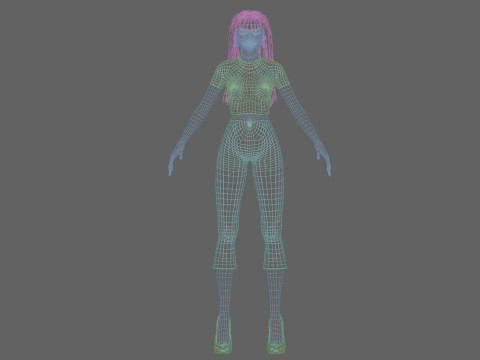 Basic cute woman V32658 Modello 3D