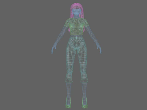 Basic cute woman V32658 3D Model