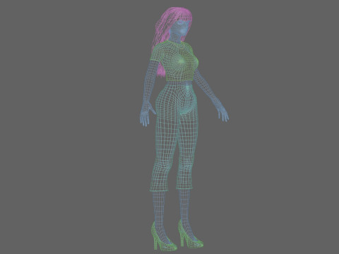 Basic cute woman V32658 Modello 3D