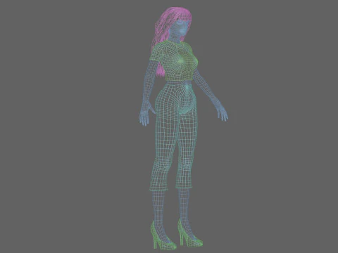 Basic cute woman V32658 3D Model