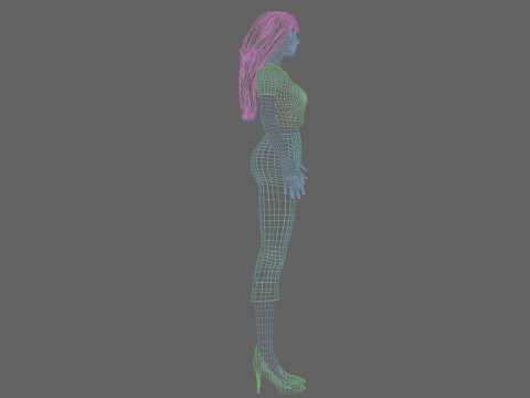 Basic cute woman V32658 Modello 3D