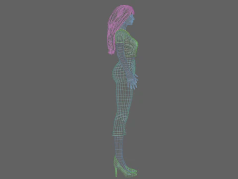 Basic cute woman V32658 3D Model