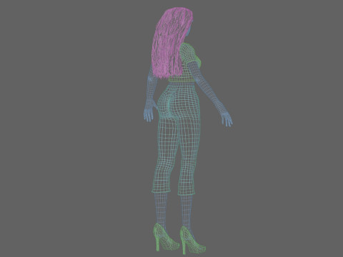 Basic cute woman V32658 Modello 3D