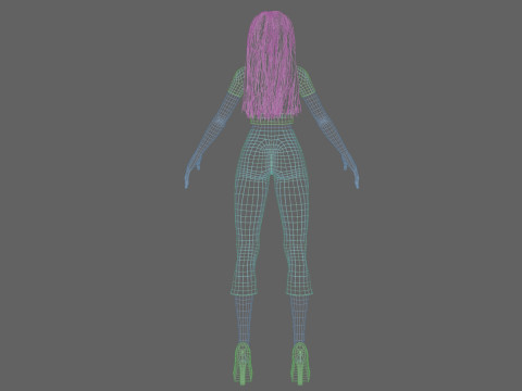 Basic cute woman V32658 Modello 3D
