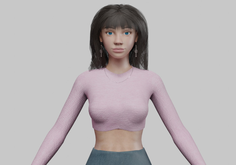 Basic sweet woman V32351 3D Модель .c4d .max .obj .3ds .fbx .stl .blend