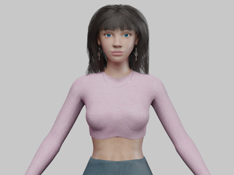 Basic sweet woman V32351 3D Model