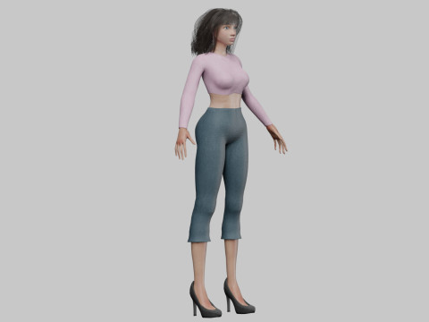 Basic sweet woman V32351 3D Модель