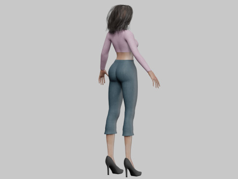 Basic sweet woman V32351 3D Модель