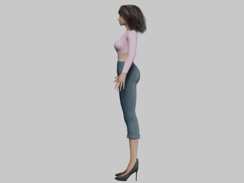 Basic sweet woman V32351 3D Модель