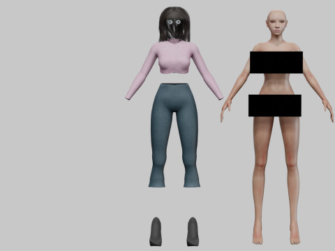 Basic sweet woman V32351 3D Модель