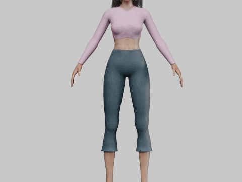 Basic sweet woman V32351 3D Модель