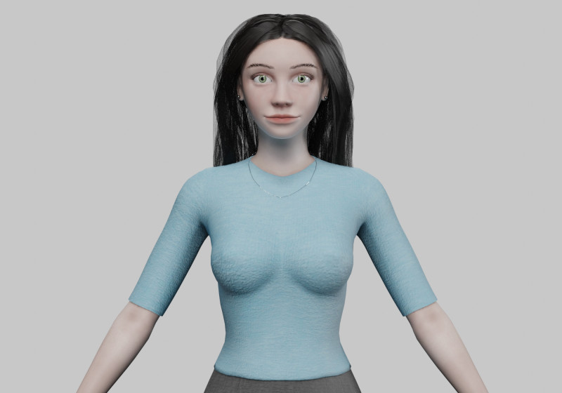 Beautiful cute woman V30172 3D 모델 .c4d .max .obj .3ds .fbx .stl .blend 