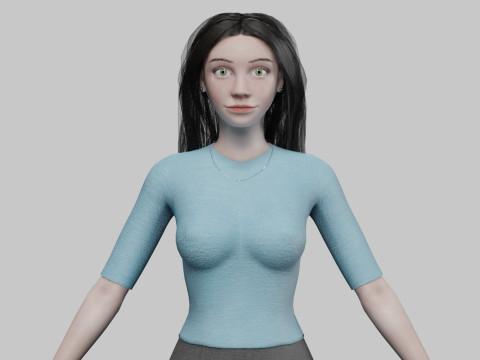 Beautiful cute woman V30172 3D Model