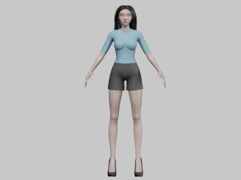 Beautiful cute woman V30172 3D Model