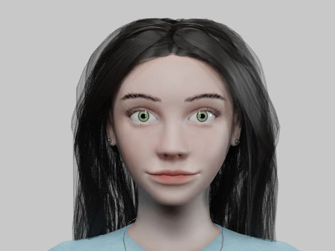 Beautiful cute woman V30172 3D Model