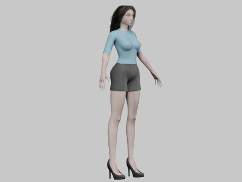 Beautiful cute woman V30172 3D 모델