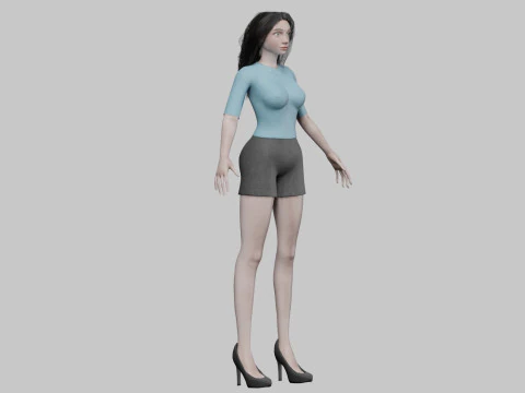 Beautiful cute woman V30172 3D Model