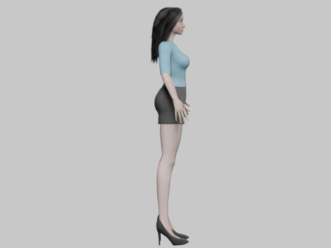 Beautiful cute woman V30172 3D Model