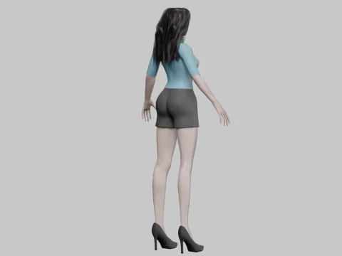 Beautiful cute woman V30172 3D Model