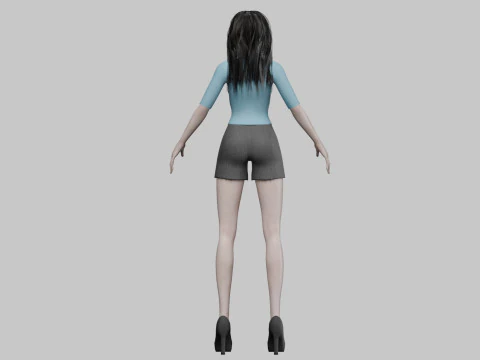 Beautiful cute woman V30172 3D Model