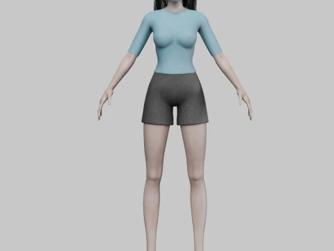 Beautiful cute woman V30172 3D Model