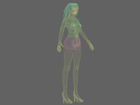 Beautiful cute woman V30172 3D Model