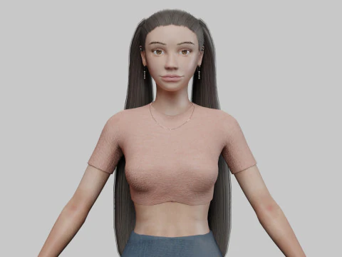 Beautiful pretty woman V21427 3D Model