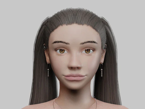 Beautiful pretty woman V21427 3D Model