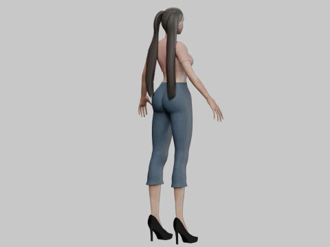 Beautiful pretty woman V21427 3D Model