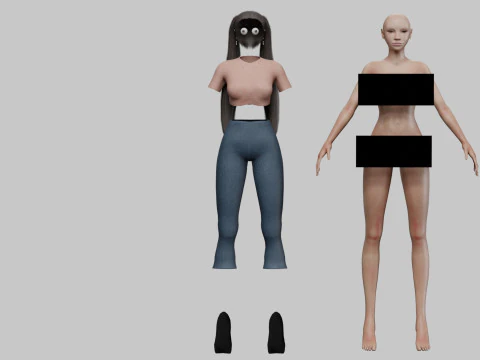 Beautiful pretty woman V21427 3D Model