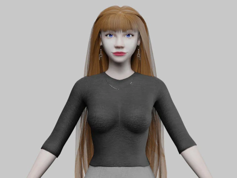 Linda e doce mulher V33945 Modelo 3D